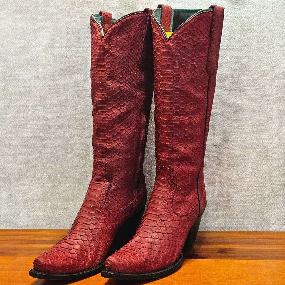 Corral Red Python Boots Kemo Sabe Exclusive Size … - image 3